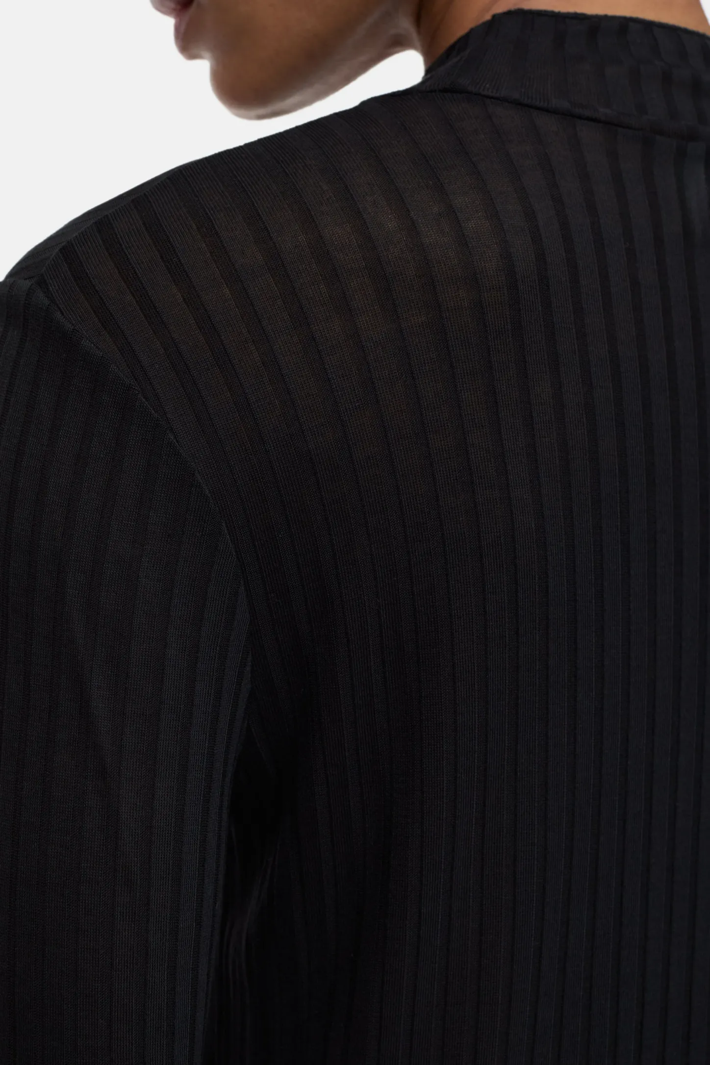 CLOSED T-Shirts>Lange Mouw Met Kraag Zwart