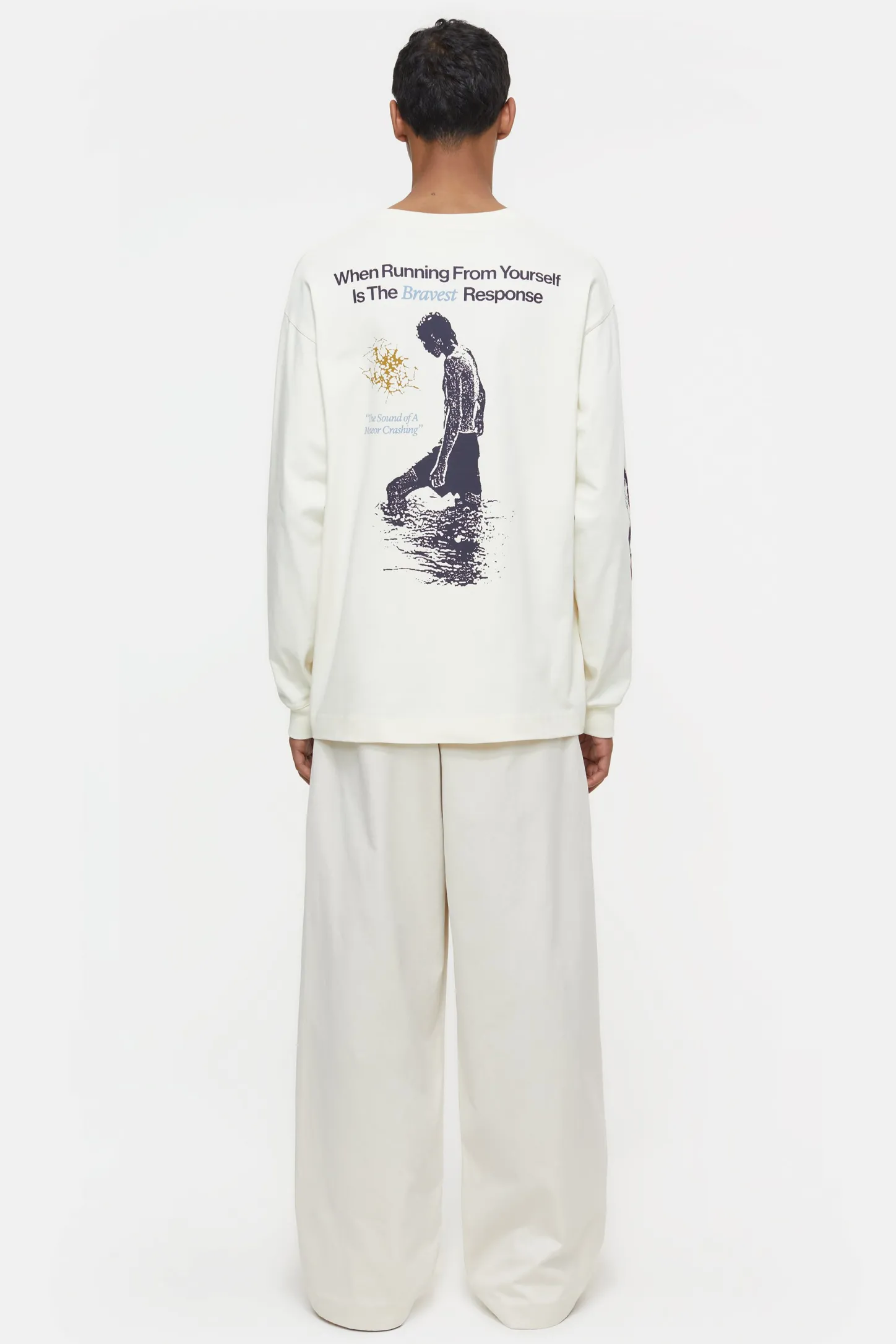 CLOSED T-Shirts>Lange Mouw Met Print Ivoor