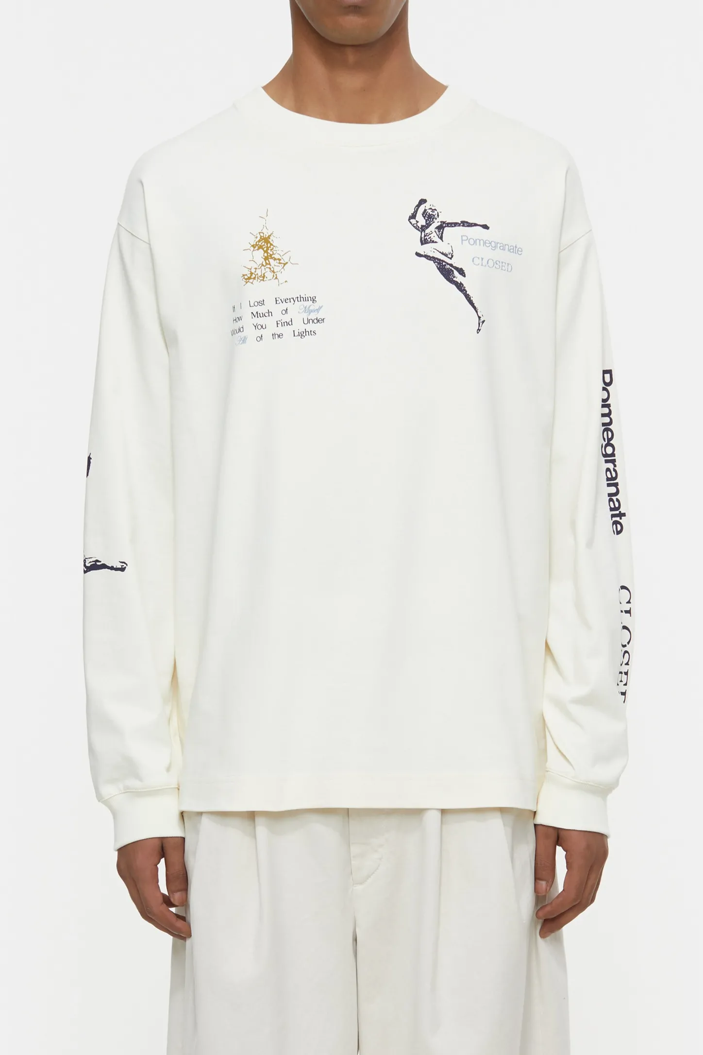 CLOSED T-Shirts>Lange Mouw Met Print Ivoor