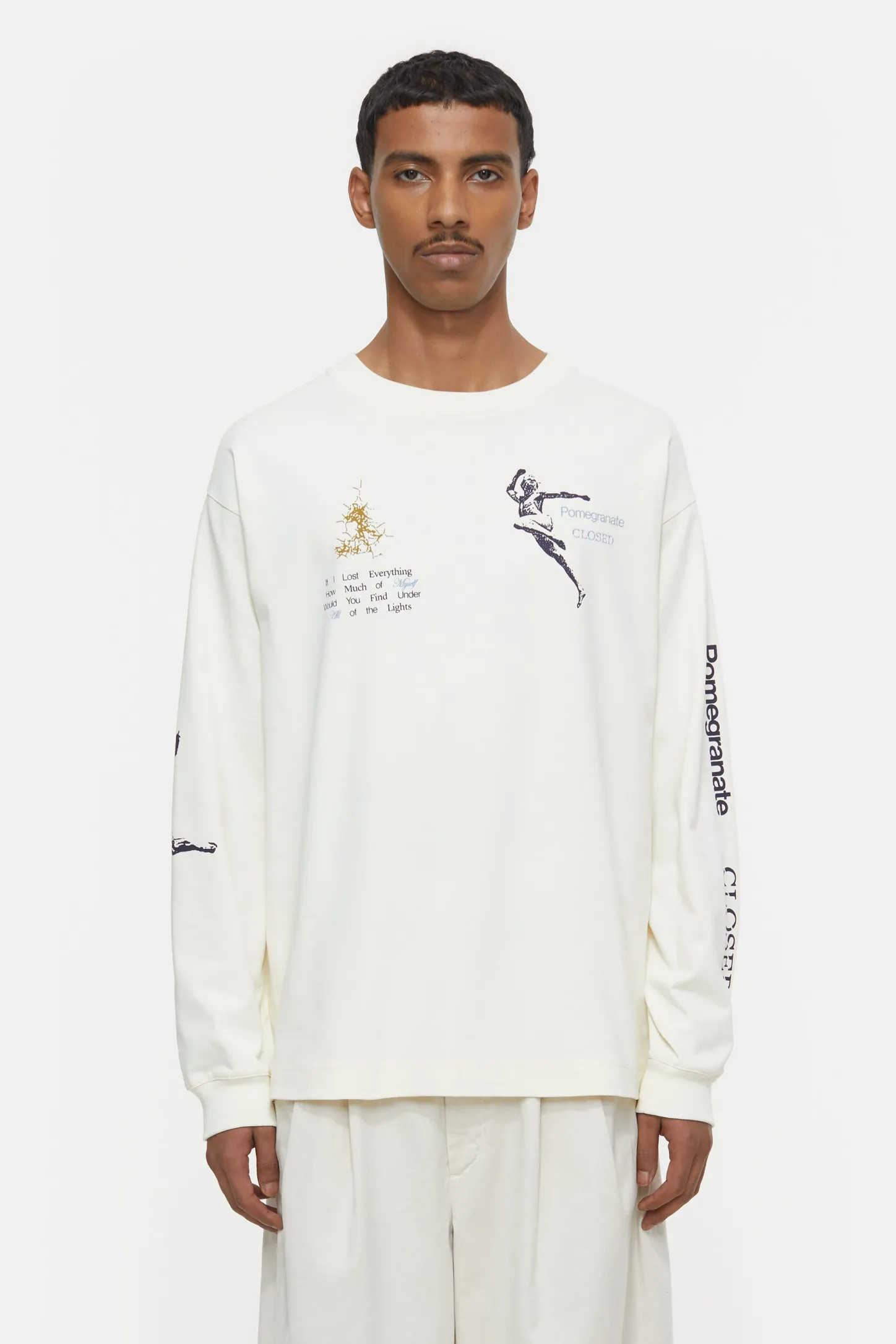 CLOSED T-Shirts>Lange Mouw Met Print Ivoor