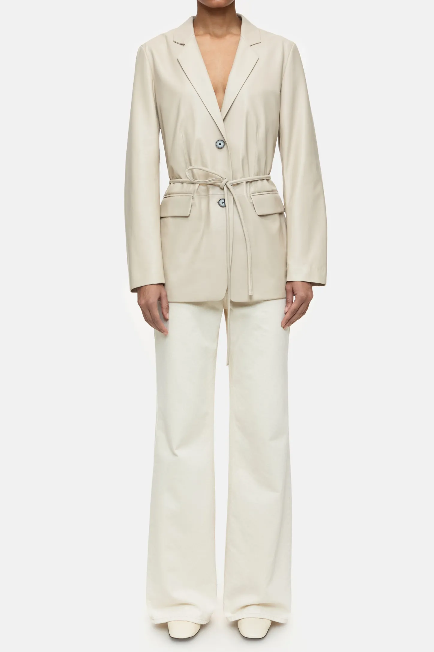 CLOSED Blazers>Leren Blazer - Stijlnaam Lola Aangespoelde Kust