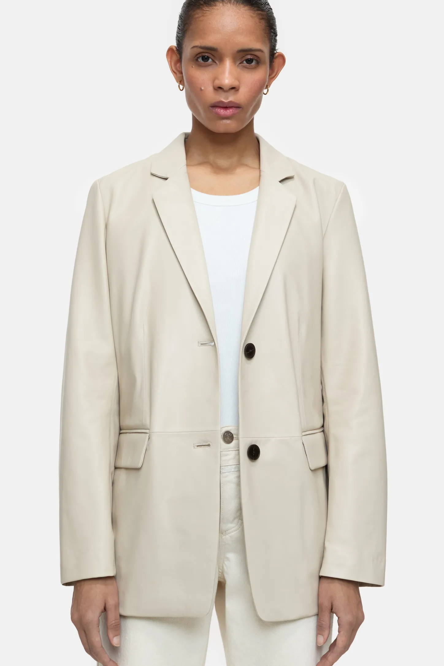 CLOSED Blazers>Leren Blazer - Stijlnaam Lola Aangespoelde Kust