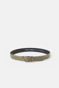 CLOSED Riemen>Leren Riem Met Relief Salie Jij