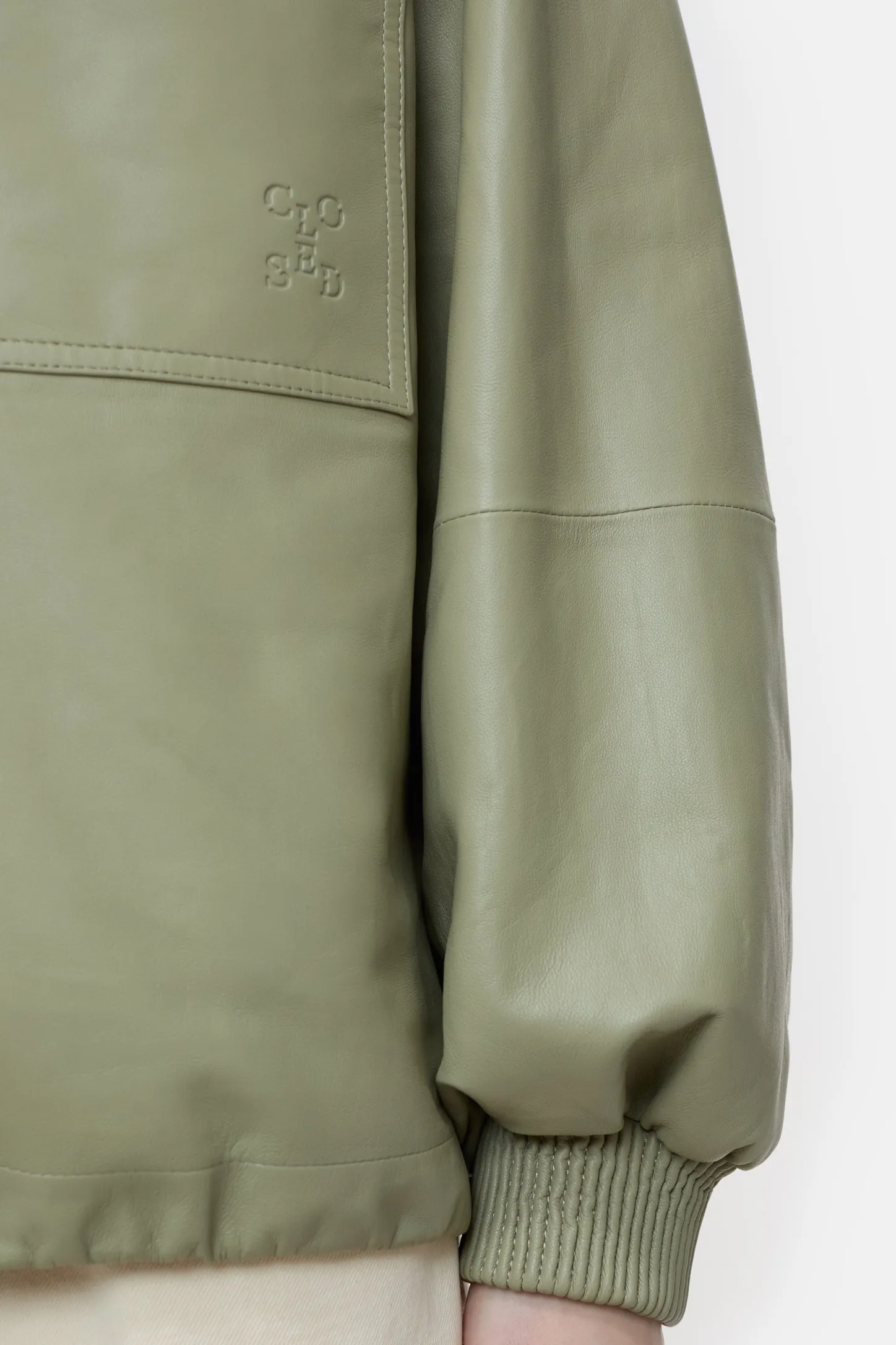 CLOSED Overhemden En Blouses>Leren Windjack Salie Jij