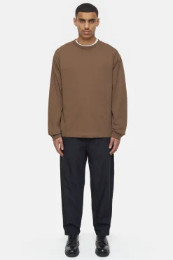 CLOSED T-Shirts>Logo Lange Mouw Teakhout