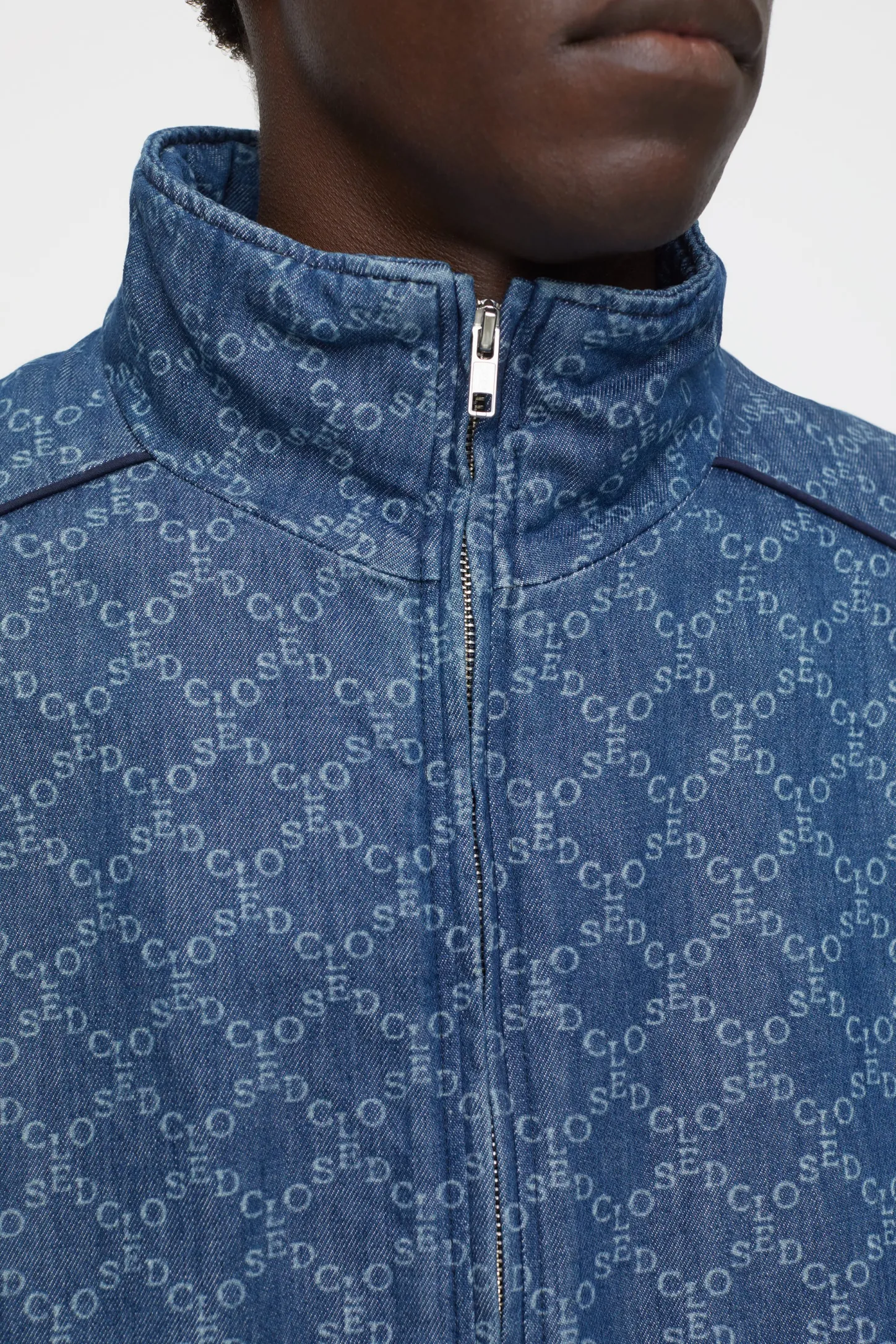 CLOSED Jassen En Jassen>Logo Trainingsjack Van Baumwoll-Mix Midden Blauw