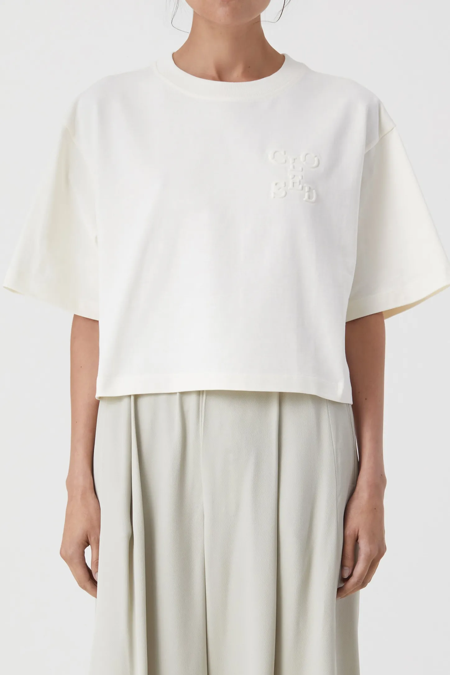 CLOSED T-Shirts>Logo-T-Shirt Ivoor