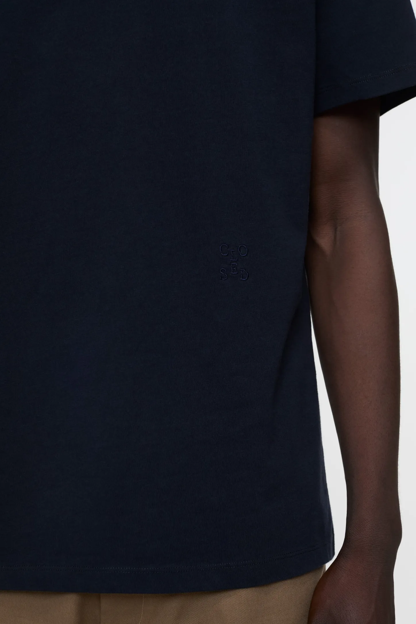 CLOSED T-Shirts>Logo-T-Shirt Donkere Nacht