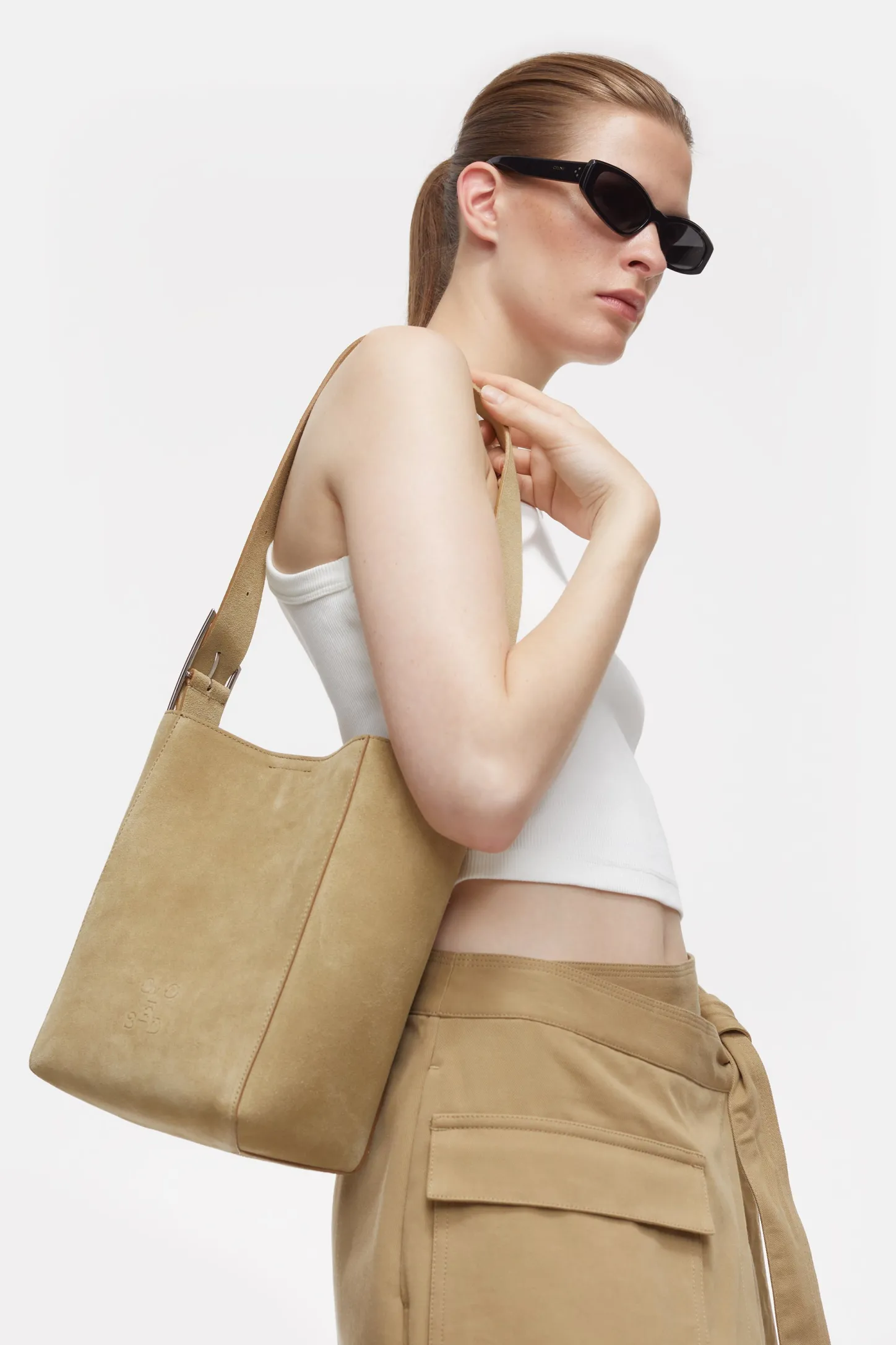 CLOSED Tassen>Middelgrote Leren Tas Taupebeige