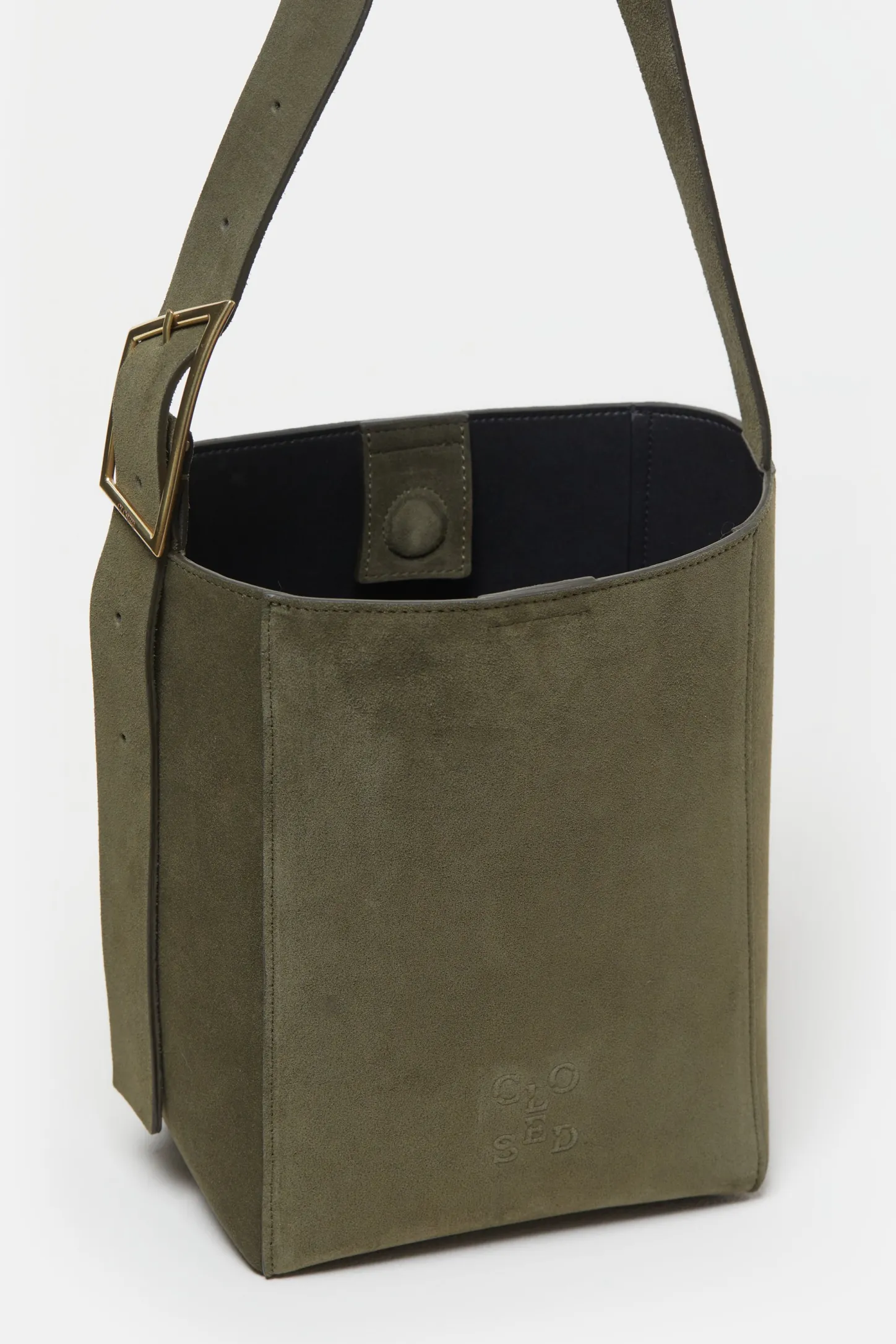 CLOSED Tassen>Middelgrote Leren Tas Groen Onkruid
