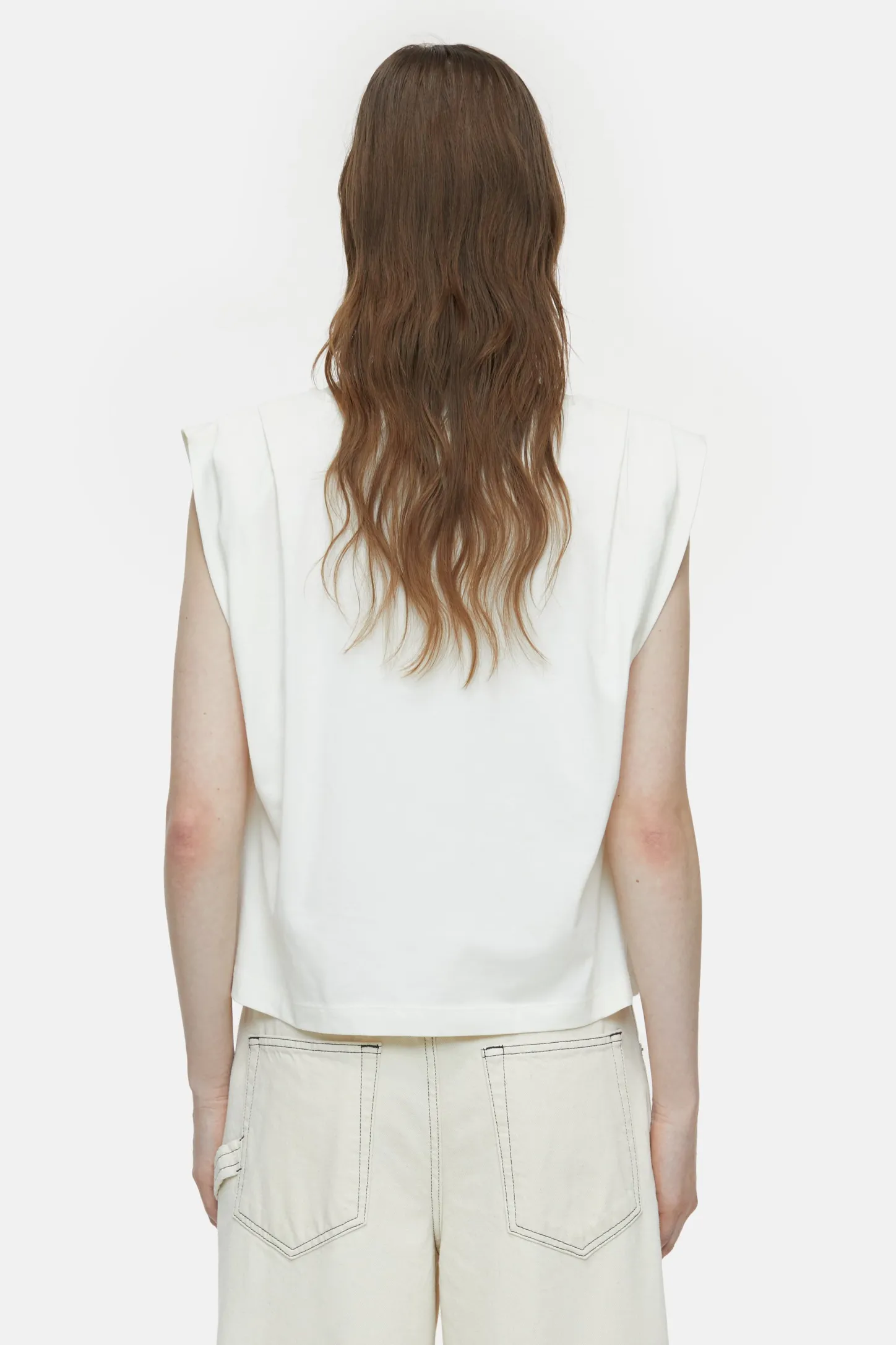 CLOSED T-Shirts>Mouwloze Top Ivoor