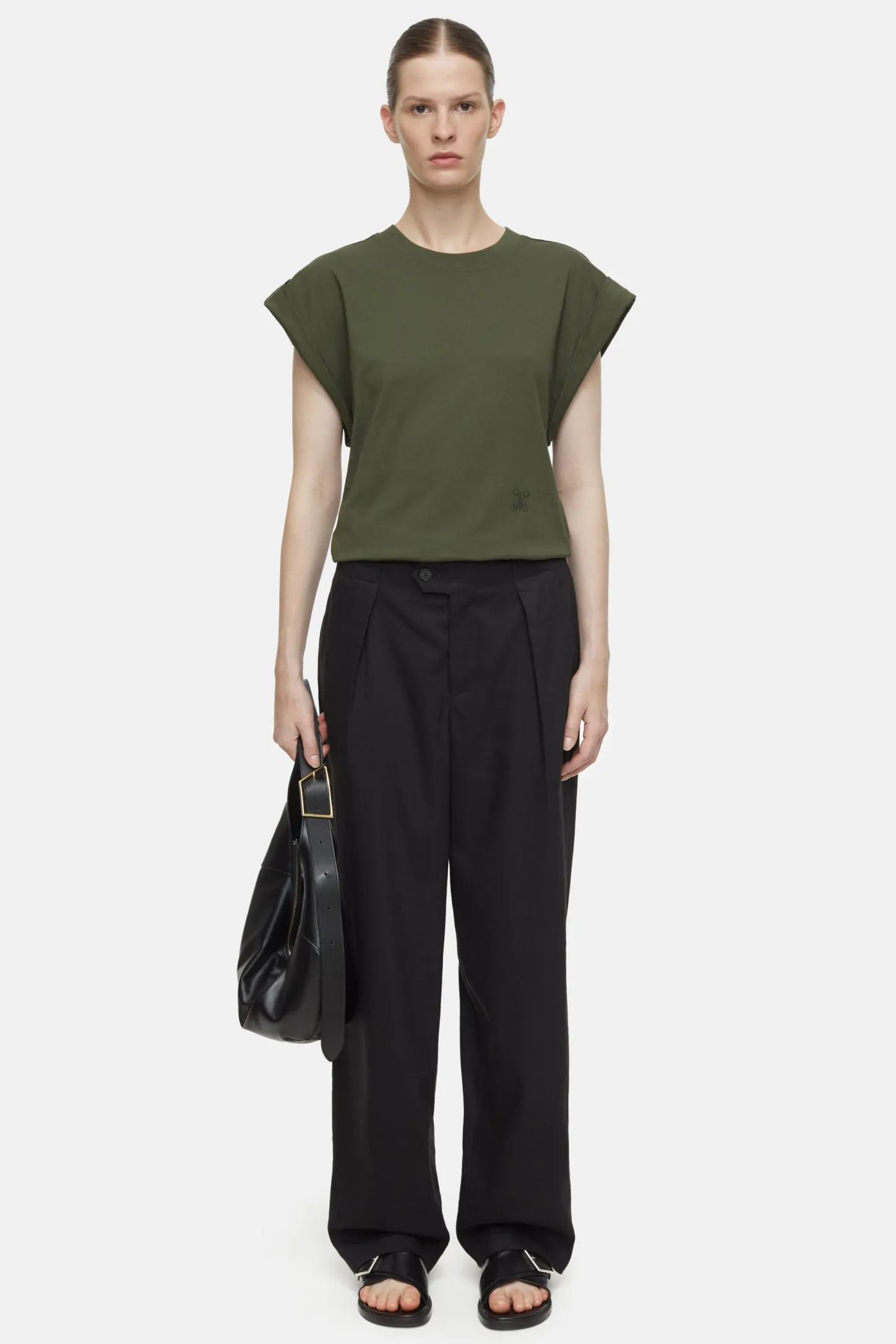 CLOSED T-Shirts>Mouwloze Top Groen Onkruid