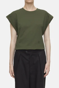 CLOSED T-Shirts>Mouwloze Top Groen Onkruid