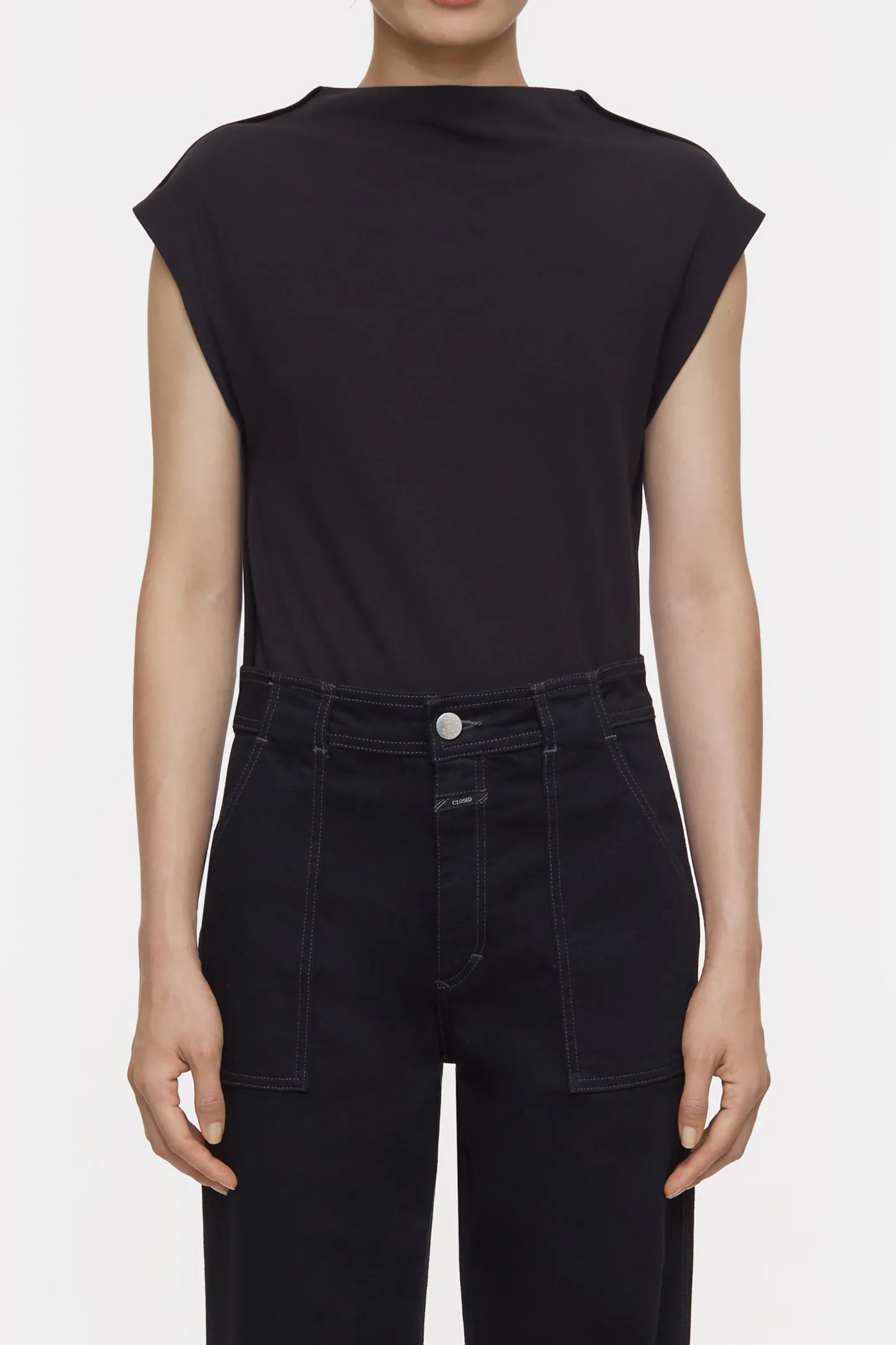 CLOSED T-Shirts>Mouwloze Top Zwart