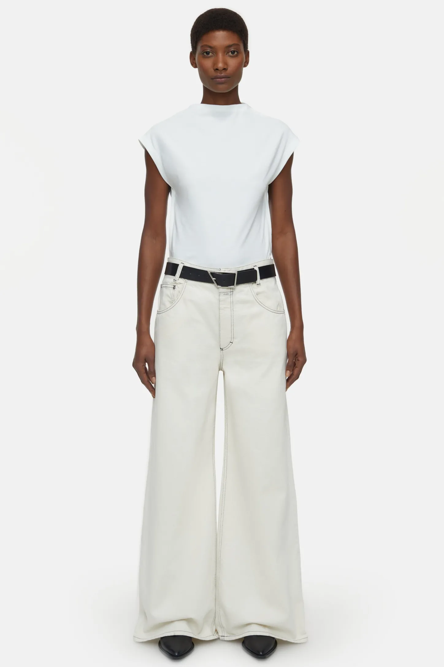 CLOSED T-Shirts>Mouwloze Top Ivoor