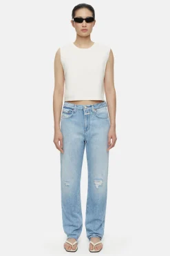 CLOSED T-Shirts>Mouwloze Top Kalksteen