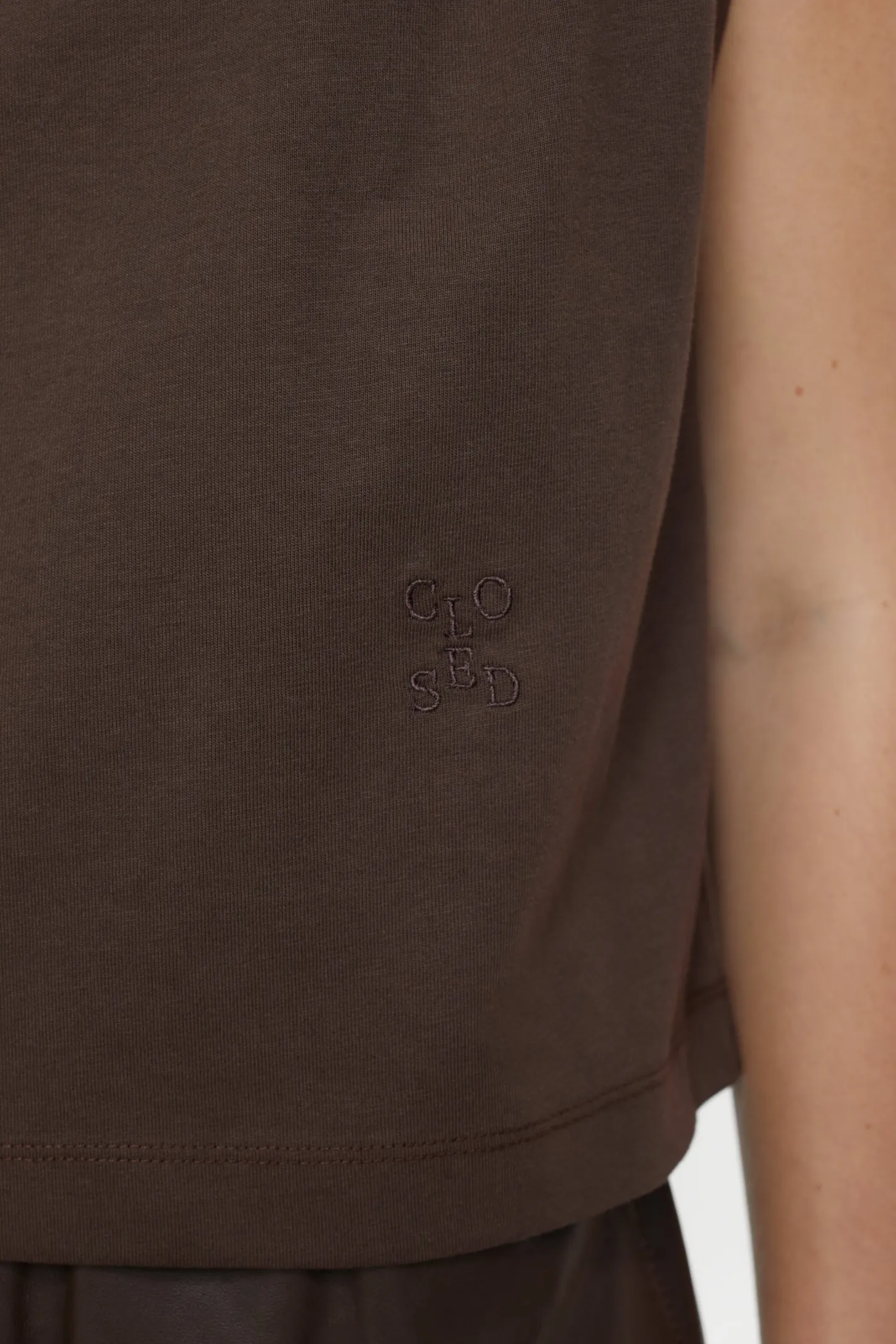 CLOSED T-Shirts>Mouwloze Top Koude Chocolademelk