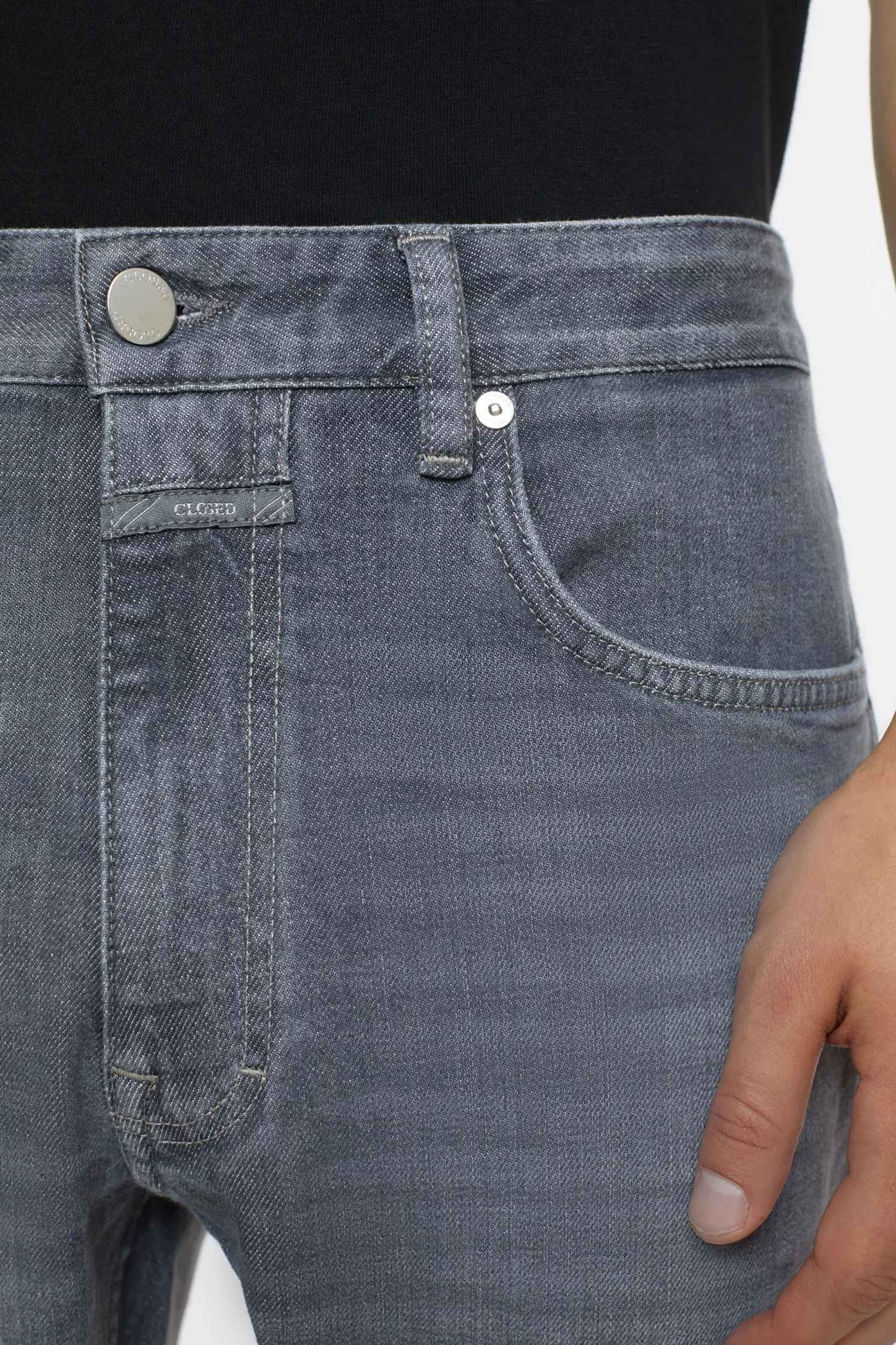 CLOSED Grijze Spijkerbroek>Normale Jeans - Stijlnaam Cooper Tapered Donker Grijs