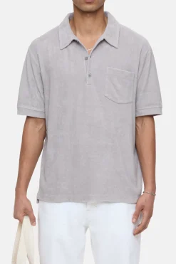 CLOSED T-Shirts>Overhemd Met Polokraag Krijtgrijs