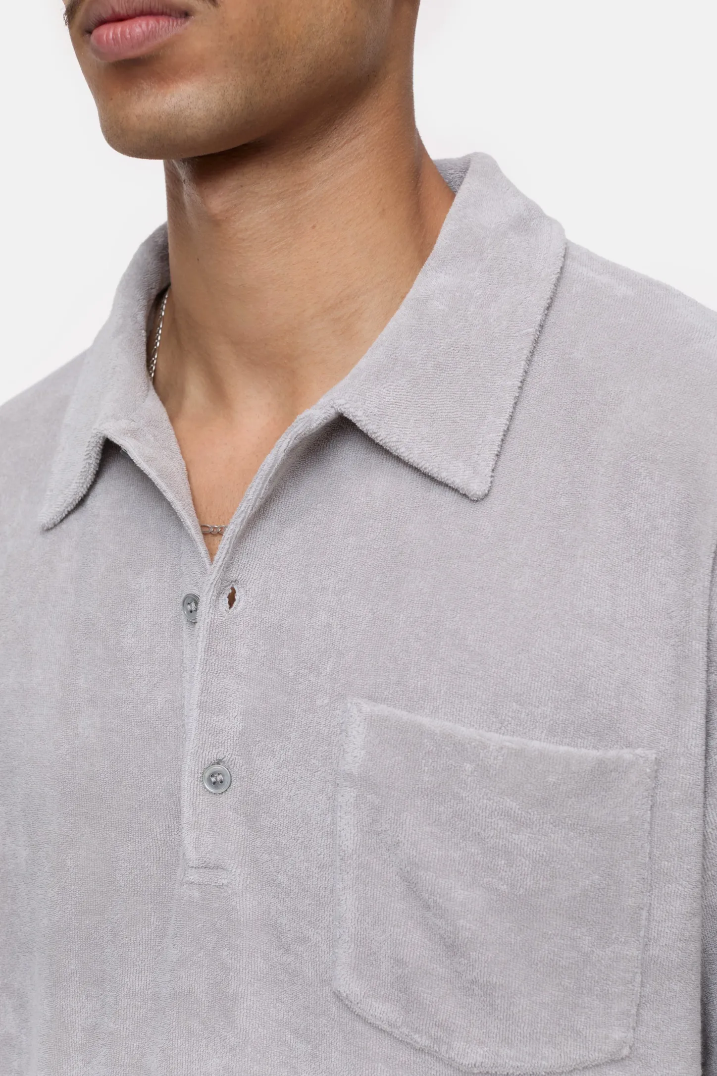 CLOSED T-Shirts>Overhemd Met Polokraag Krijtgrijs
