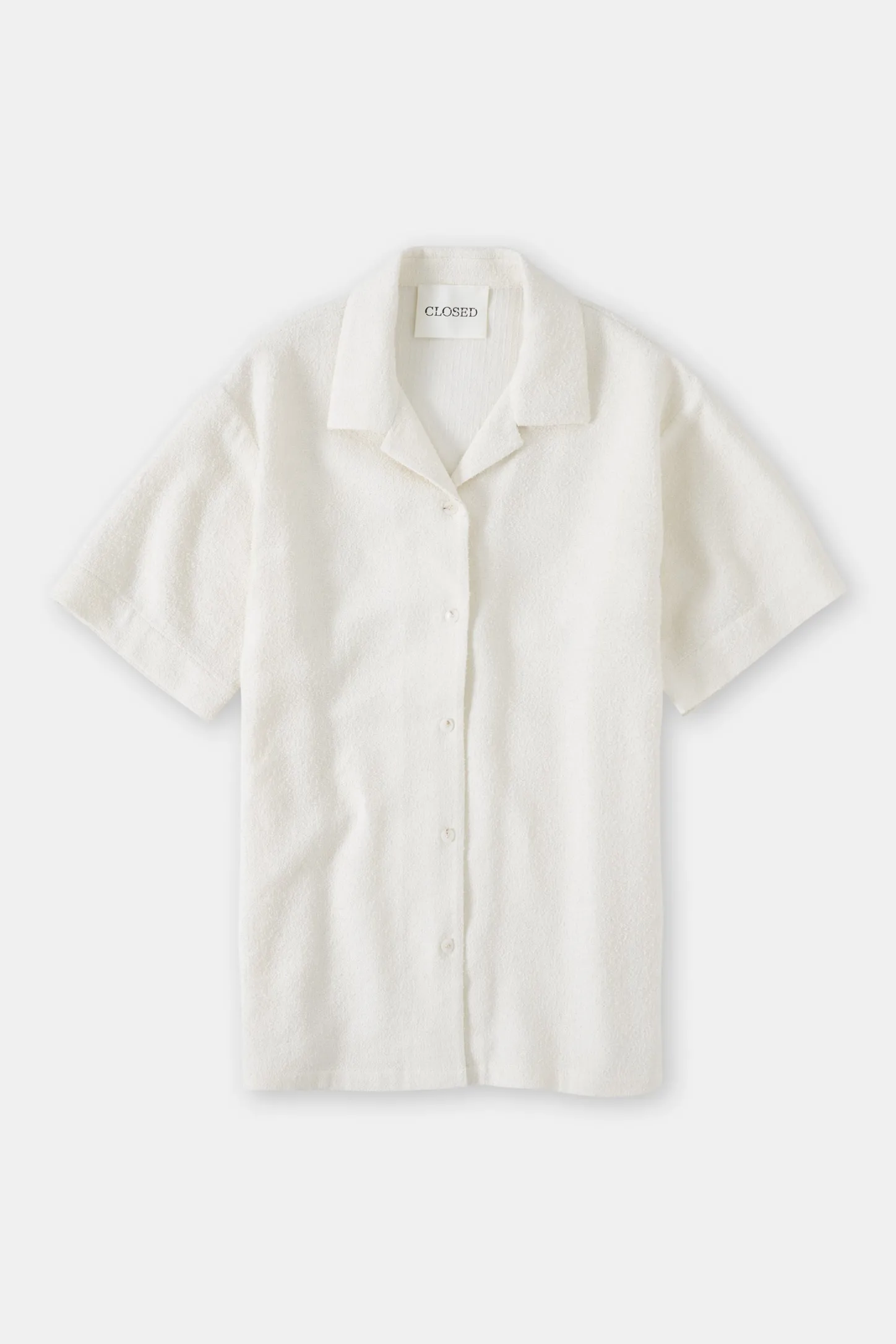 CLOSED Overhemden En Blouses>Overhemdblouse Met Badstoflook Ivoor