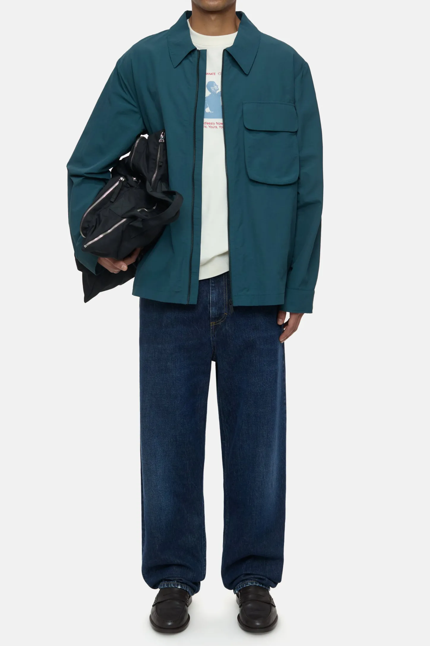 CLOSED Jassen En Jassen>Overshirt Van Nylon Middernacht Meer