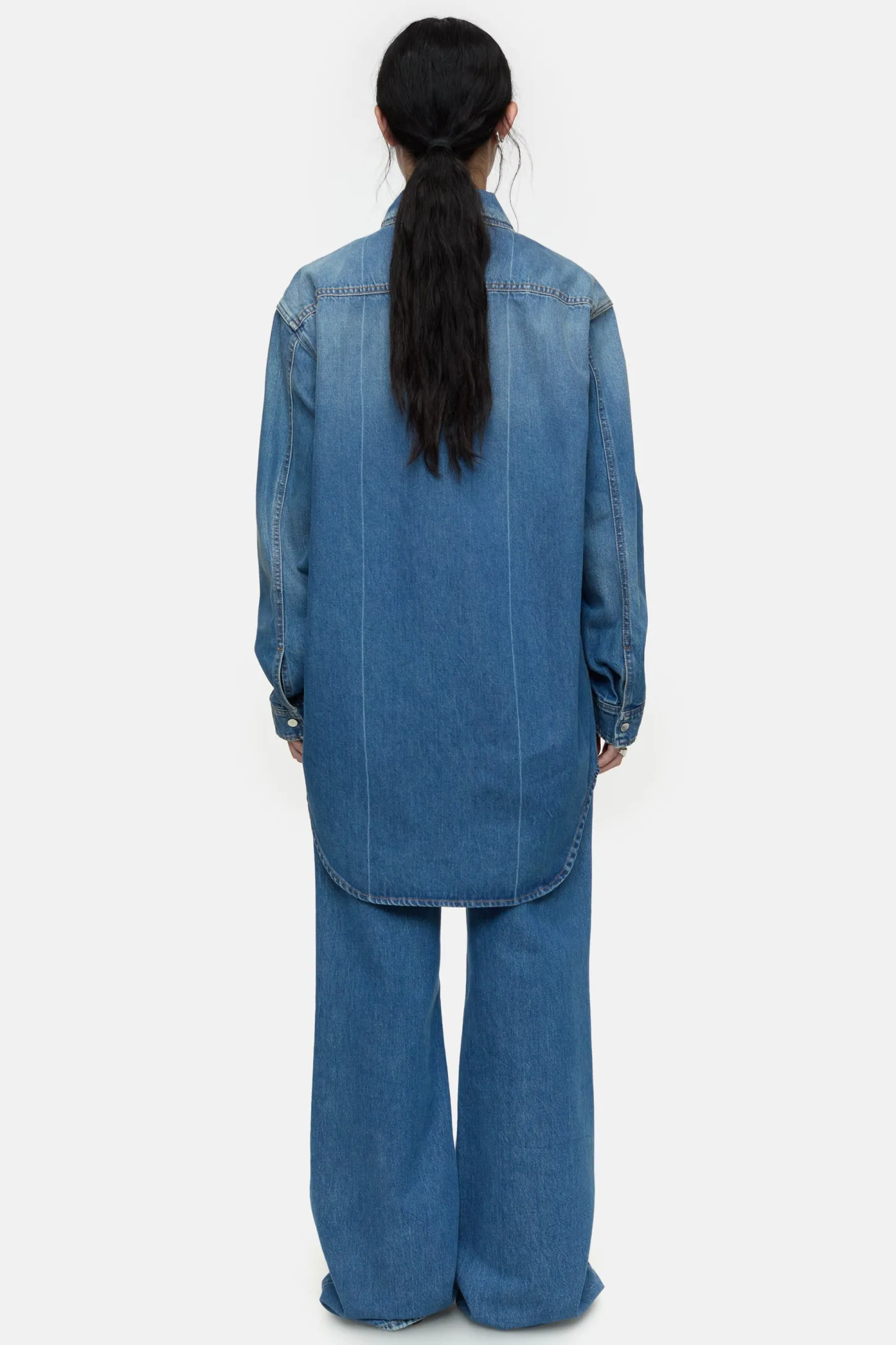 CLOSED Jassen En Jassen>Oversized Denimoverhemd Midden Blauw