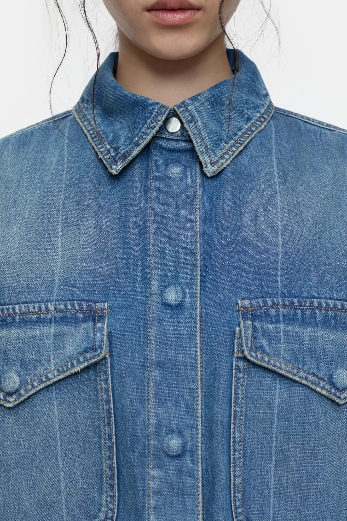 CLOSED Jassen En Jassen>Oversized Denimoverhemd Midden Blauw