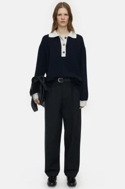 CLOSED Breisels>Poloshirt In Tweekleurige Look Donkere Nacht