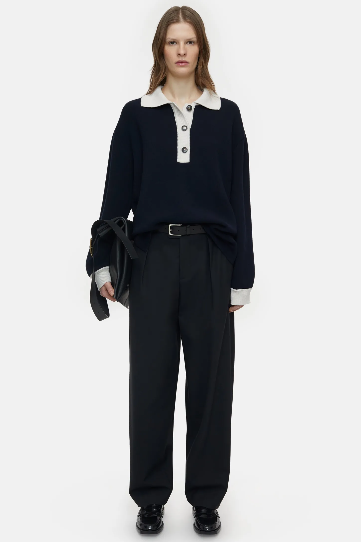 CLOSED Breisels>Poloshirt In Tweekleurige Look Donkere Nacht