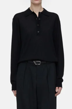 CLOSED Breisels>Poloshirt Van Biologische Wol Zwart