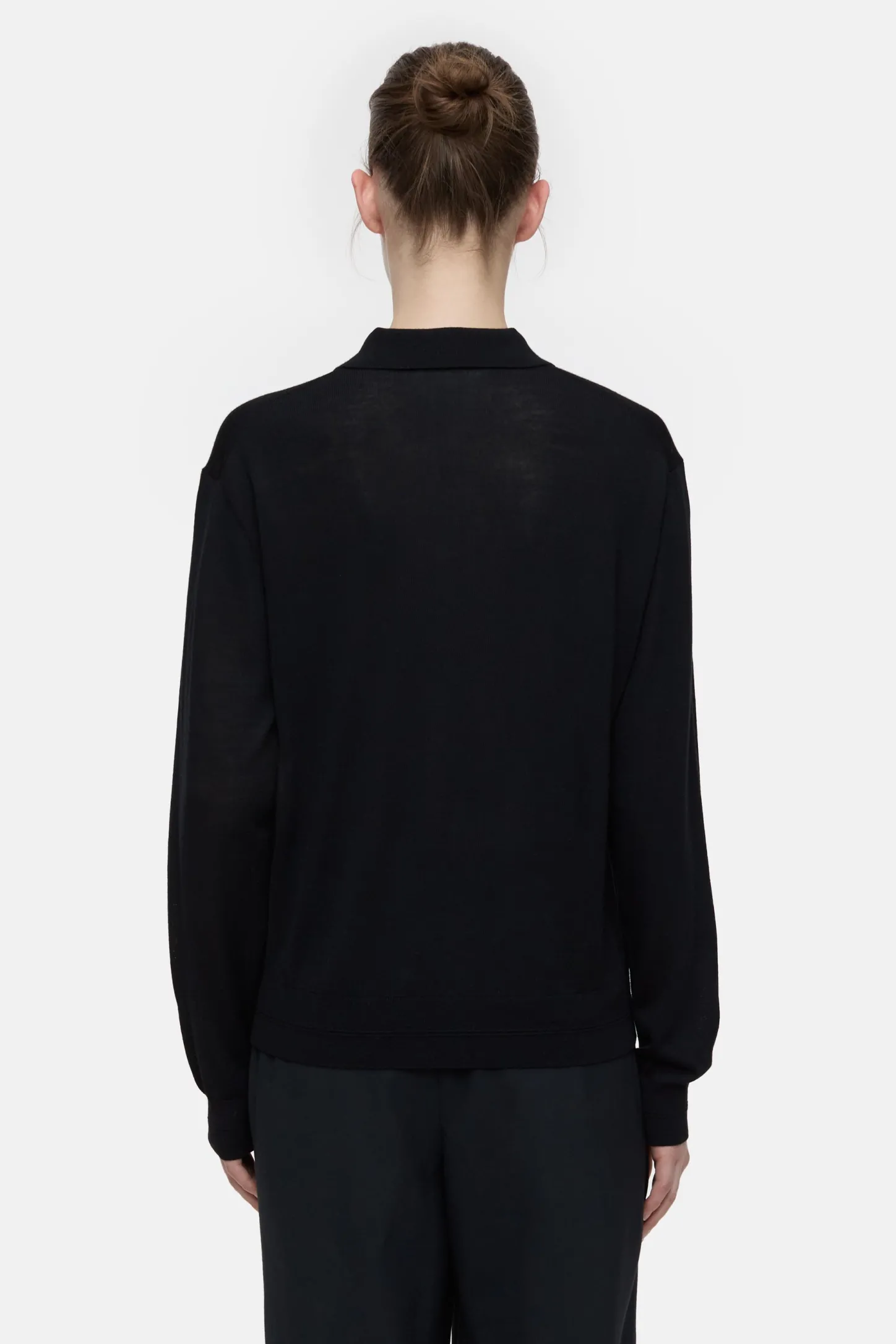 CLOSED Breisels>Poloshirt Van Biologische Wol Zwart