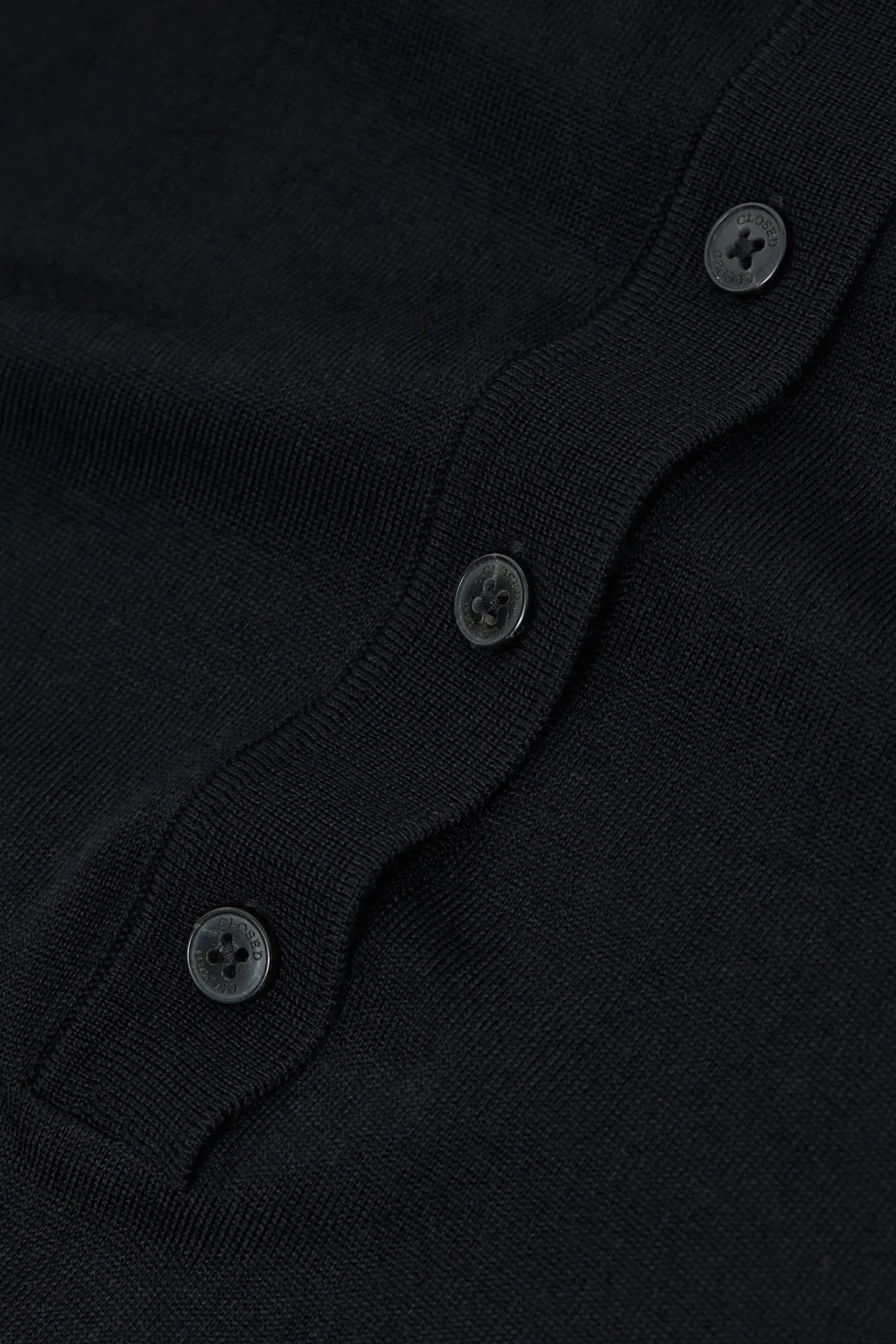 CLOSED Breisels>Poloshirt Van Biologische Wol Zwart
