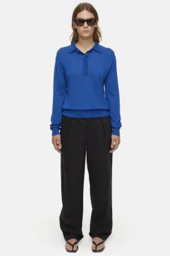 CLOSED Breisels>Poloshirt Van Biologische Wol Voor Altijd Blauw