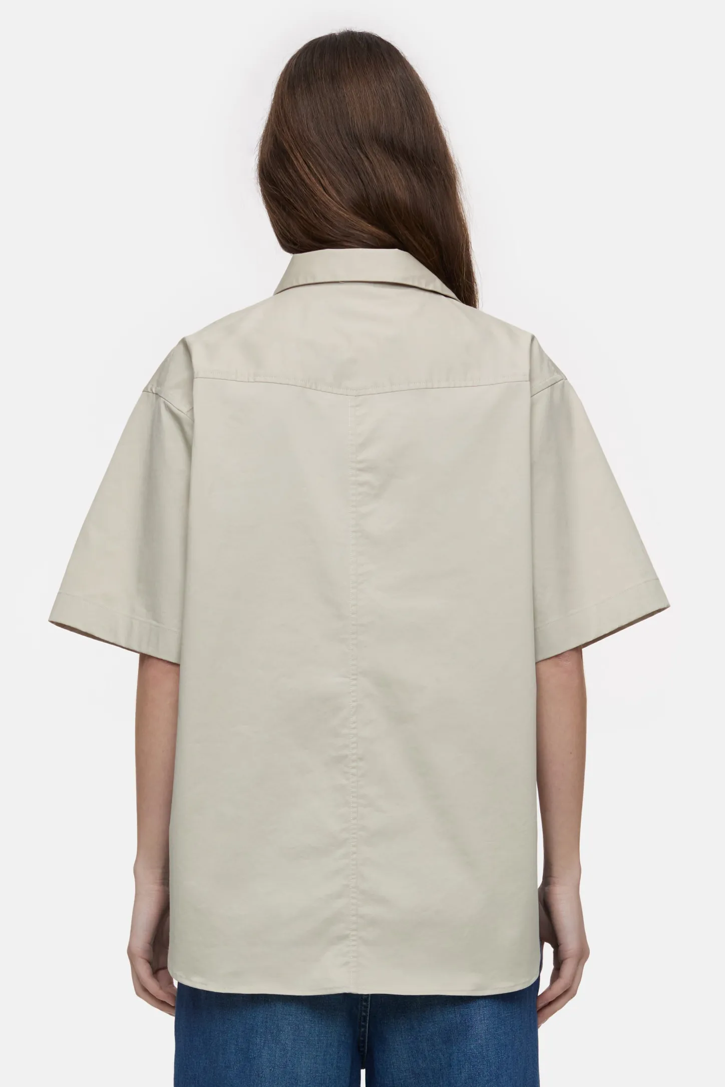 CLOSED Overhemden En Blouses>Poplin Blouse Met Korte Mouwen Aangespoelde Kust