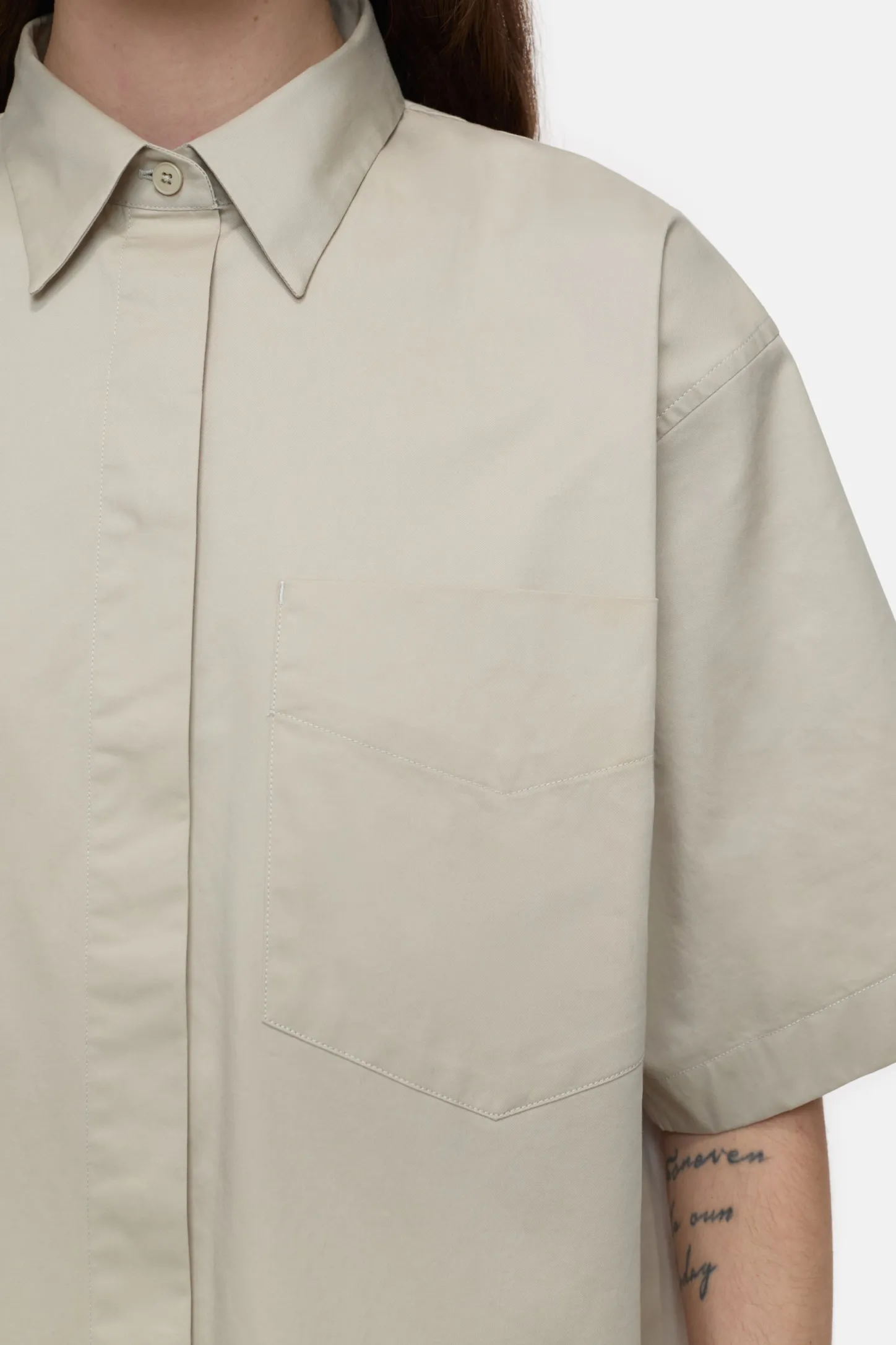 CLOSED Overhemden En Blouses>Poplin Blouse Met Korte Mouwen Aangespoelde Kust