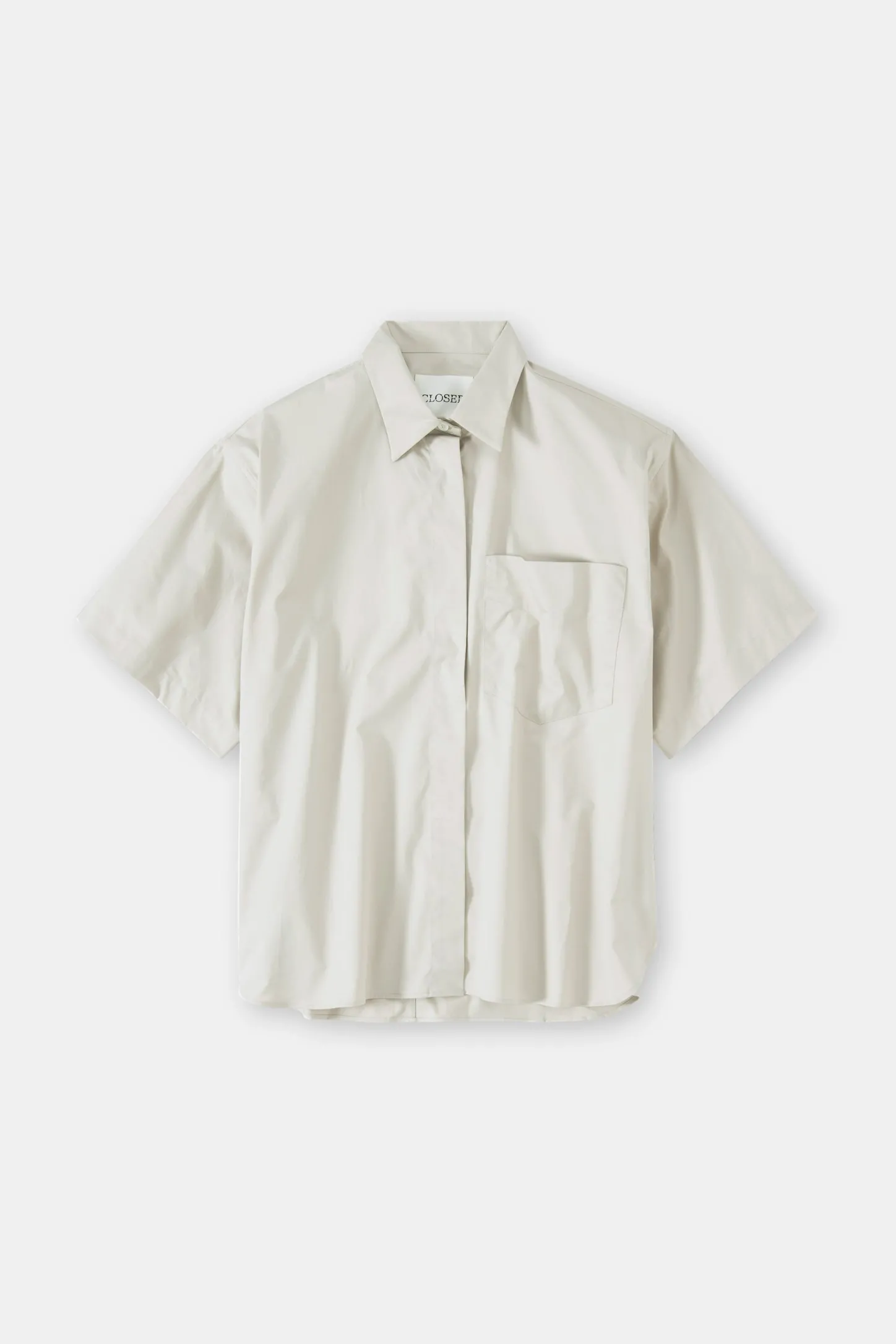 CLOSED Overhemden En Blouses>Poplin Blouse Met Korte Mouwen Aangespoelde Kust