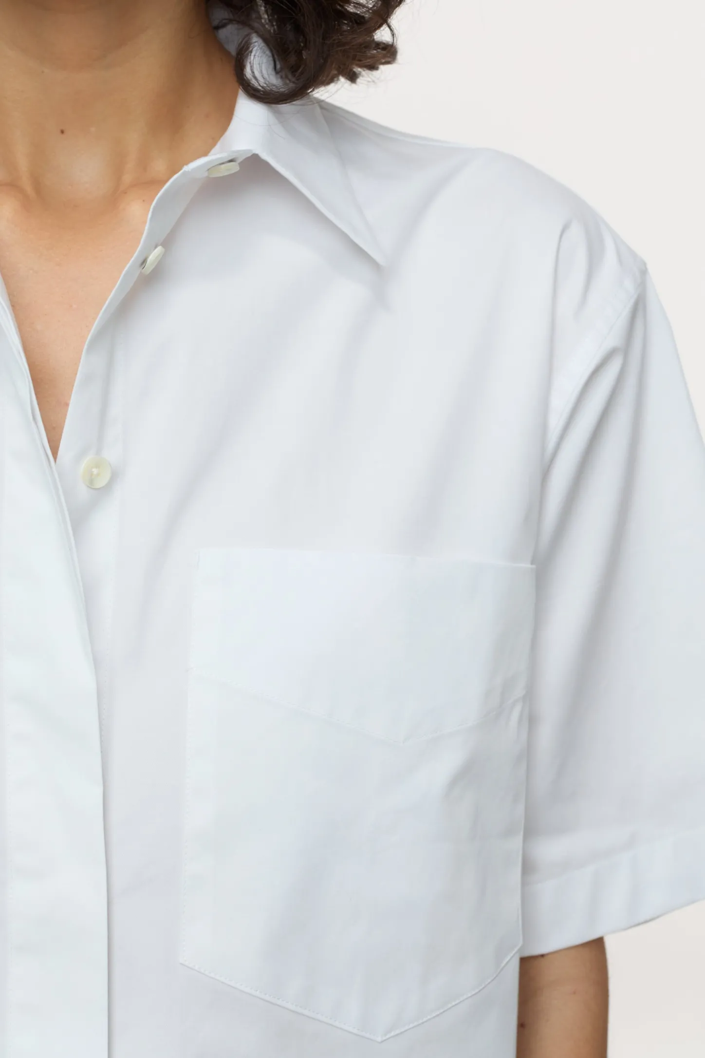CLOSED Overhemden En Blouses>Poplin Blouse Met Korte Mouwen Verstand