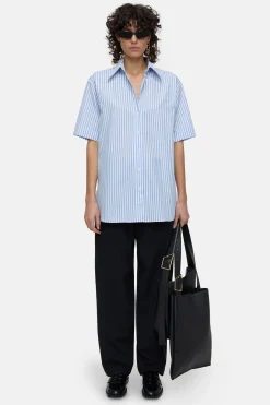CLOSED Overhemden En Blouses>Poplin Overhemd Blauwe Horizon