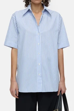 CLOSED Overhemden En Blouses>Poplin Overhemd Blauwe Horizon