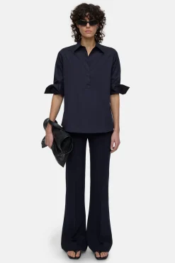 CLOSED Overhemden En Blouses>Poplin Tuniekblouse Donkere Nacht