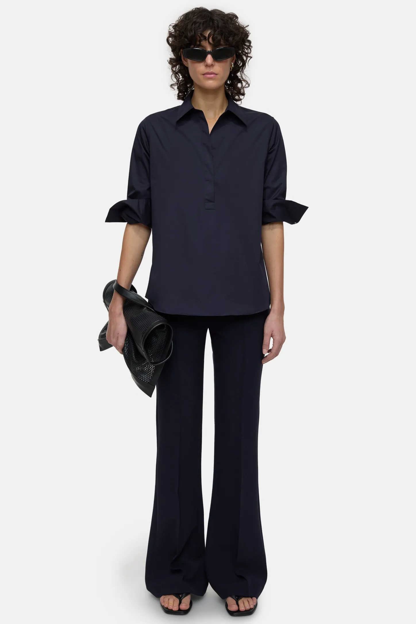 CLOSED Overhemden En Blouses>Poplin Tuniekblouse Donkere Nacht