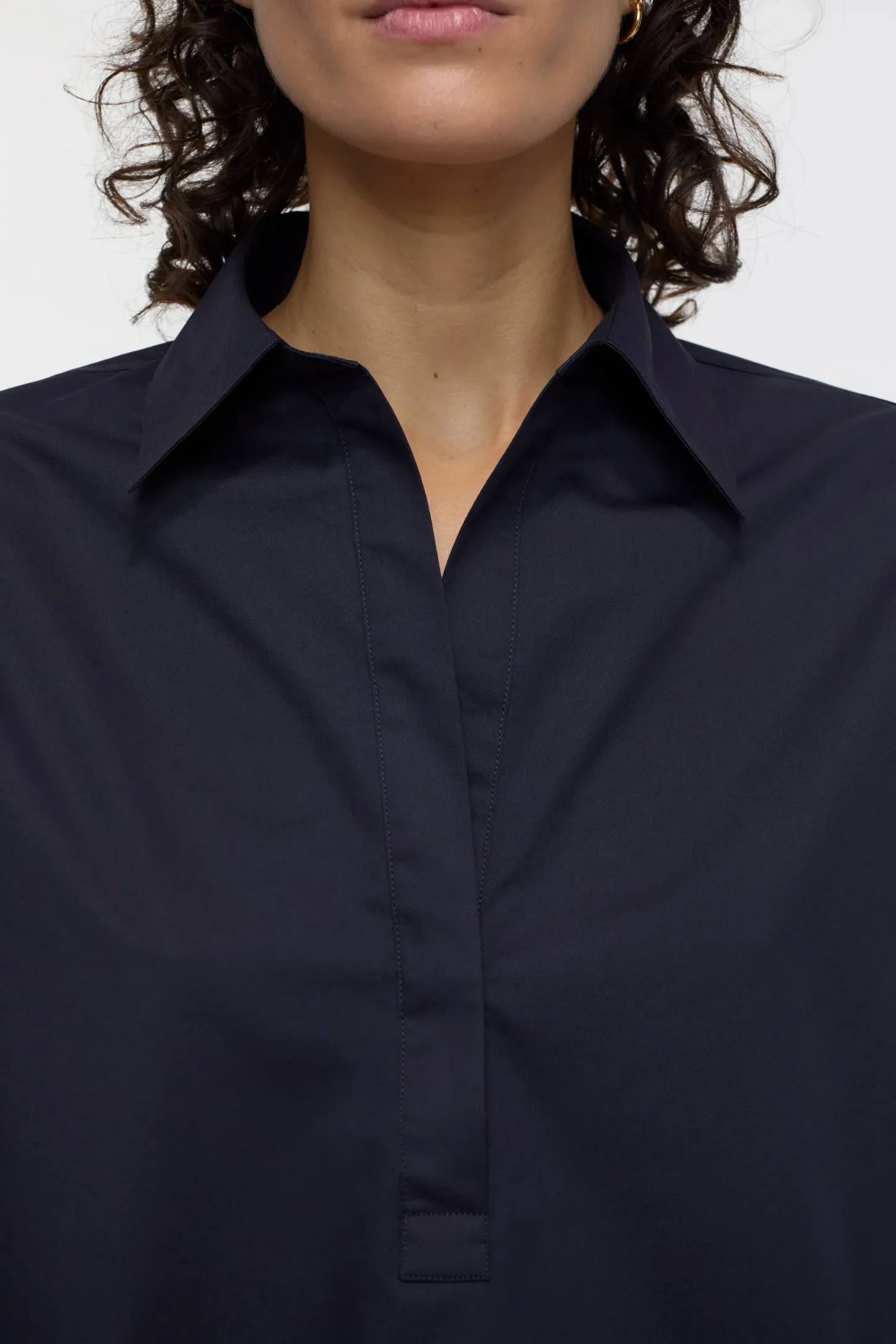 CLOSED Overhemden En Blouses>Poplin Tuniekblouse Donkere Nacht