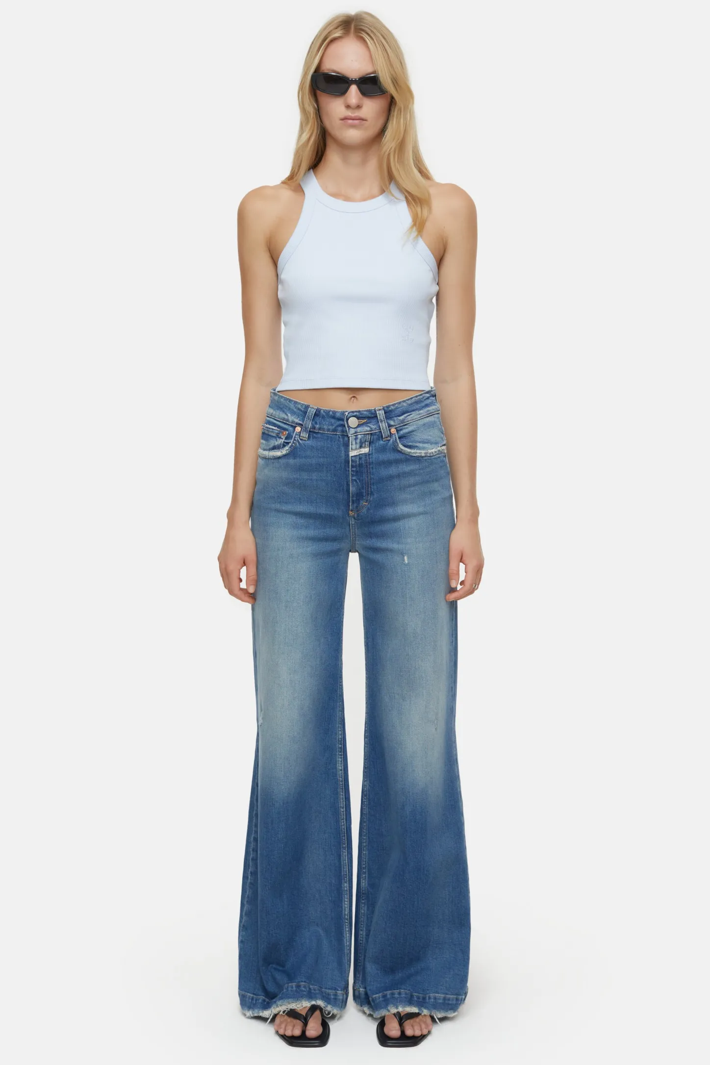 CLOSED T-Shirts>Racer-Top Zacht Blauw