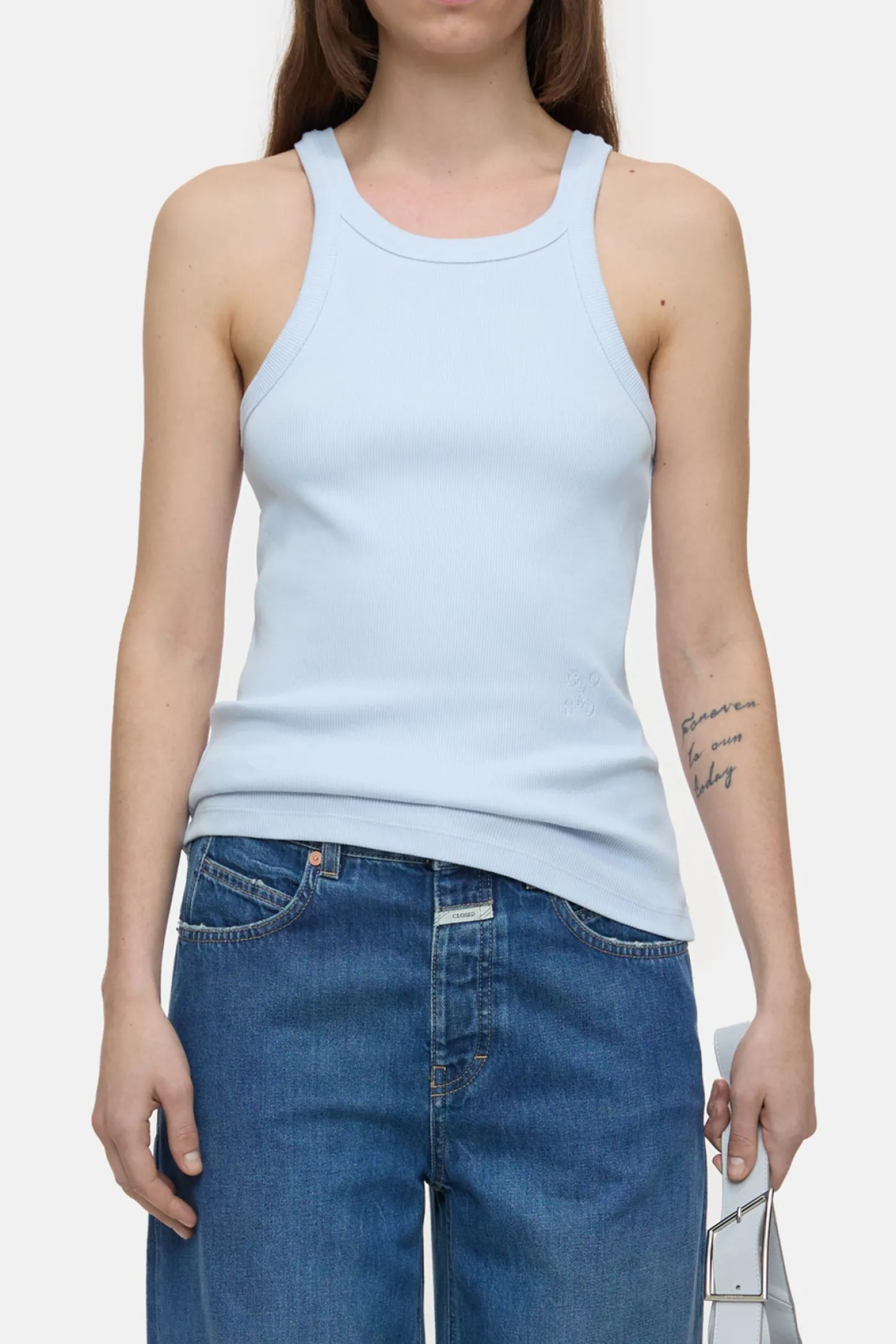 CLOSED T-Shirts>Racer-Top Zacht Blauw
