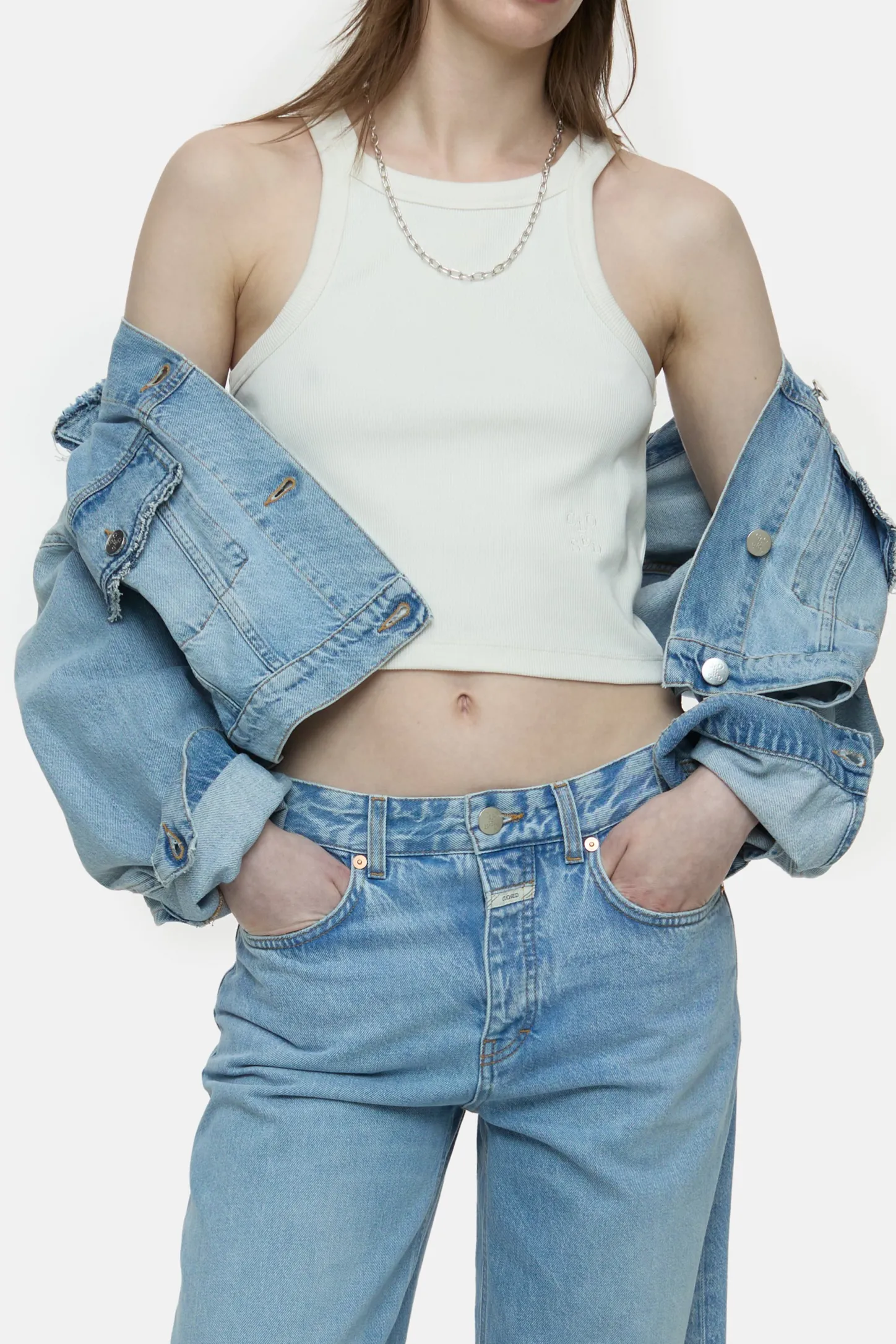 CLOSED T-Shirts>Racer-Top Ivoor