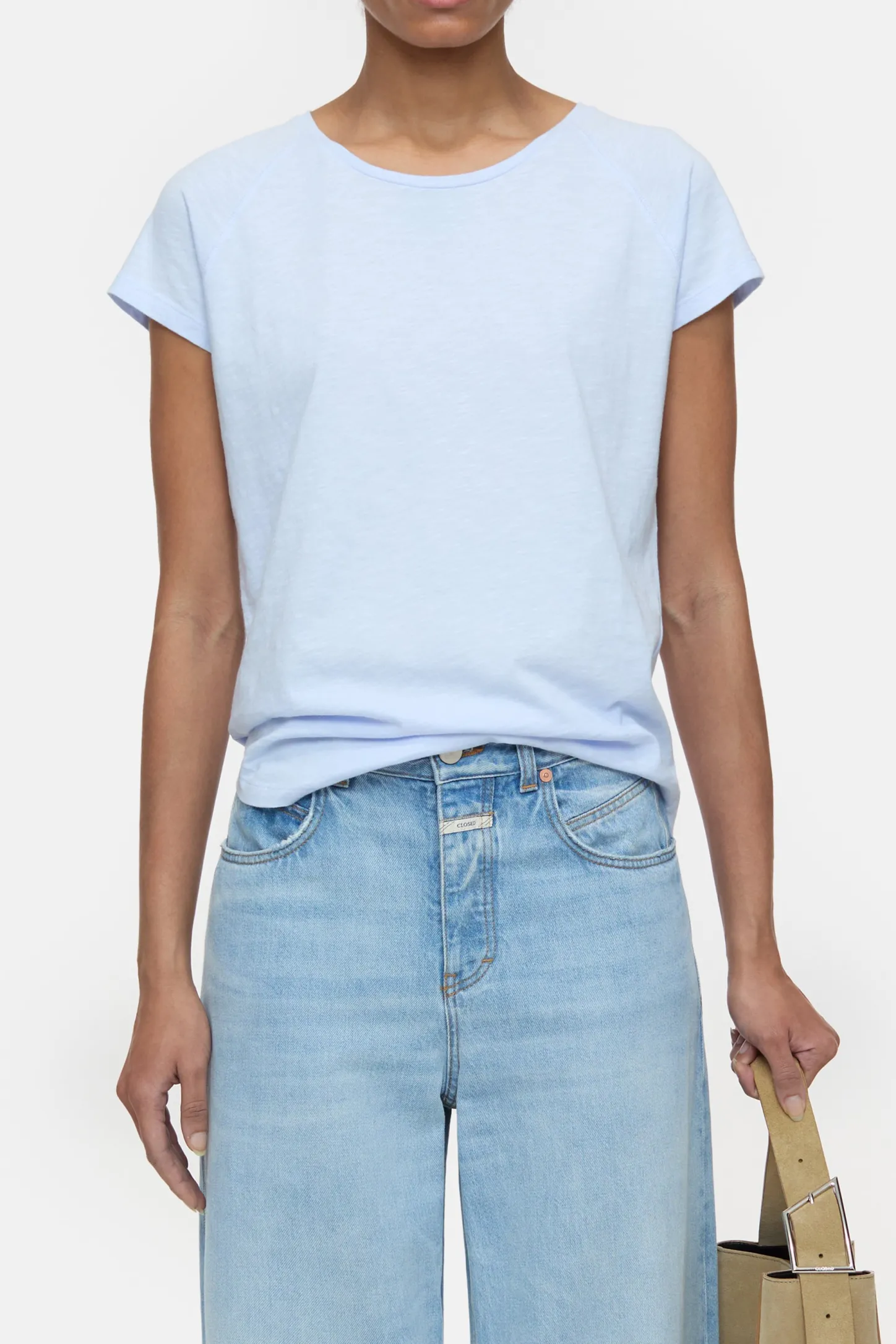 CLOSED T-Shirts>Raglan-T-Shirt Zacht Blauw
