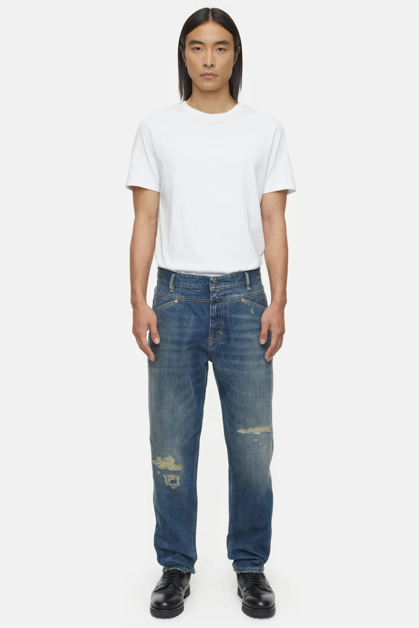 CLOSED Blauwe Spijkerbroek>Relaxte Jeans - Stijlnaam X-Lent Tapered Midden Blauw