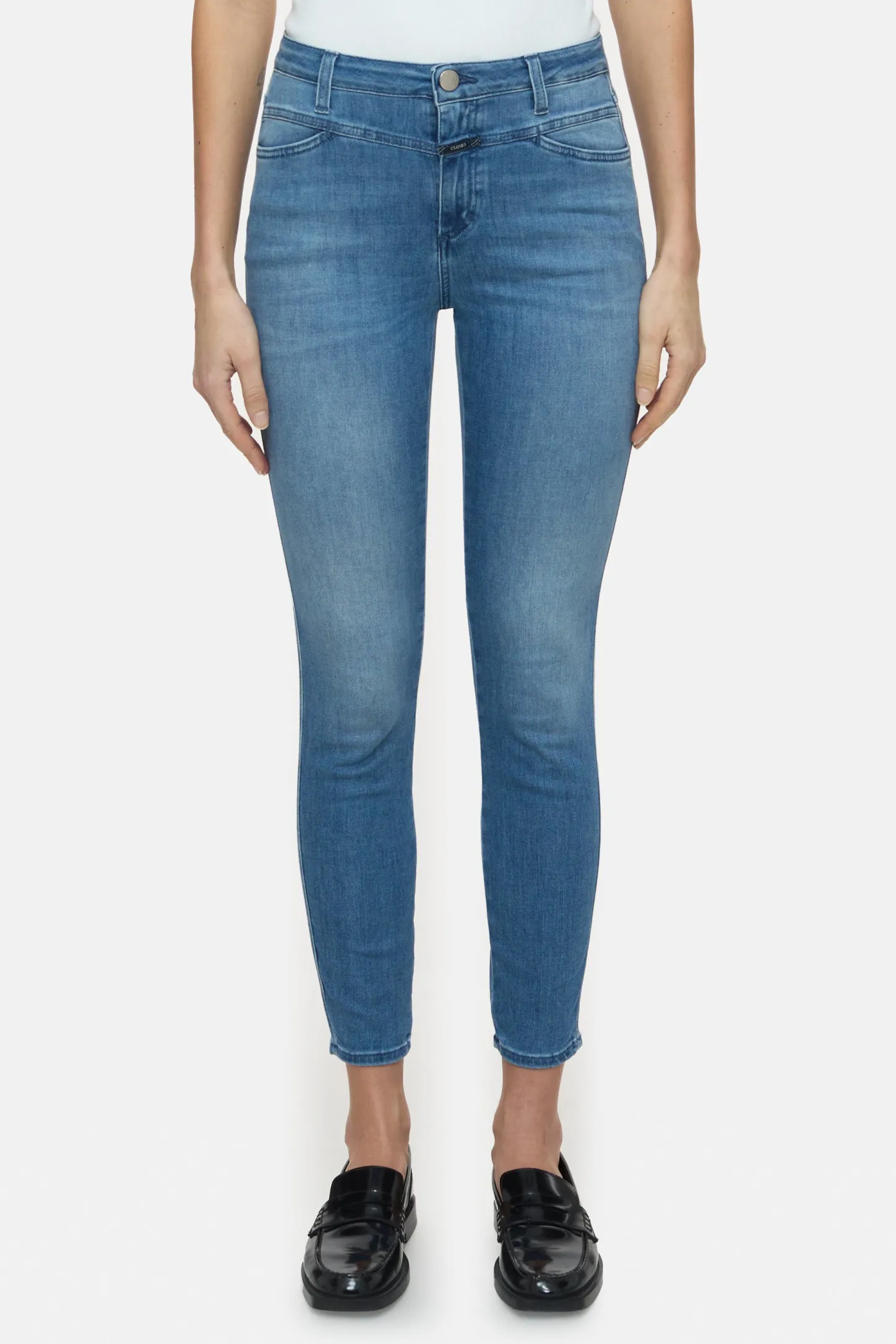 CLOSED X-Pocket-Familie>Skinny Jeans - Stijlnaam Skinny Pusher Midden Blauw