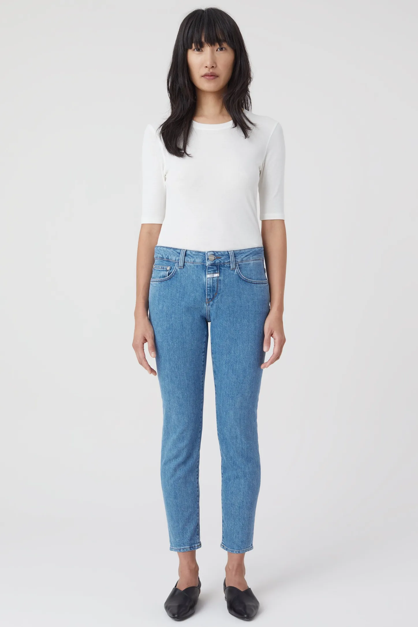 CLOSED Dun>Slim Jeans - Stijlnaam Baker Midden Blauw